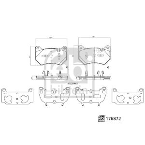 Bremsbelagsatz FEBI BILSTEIN 176872, Vorne