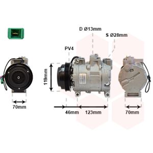 Compressor, ar condicionado VAN WEZEL 0300K015