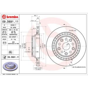 Bremsscheibe BREMBO 09.D691.11