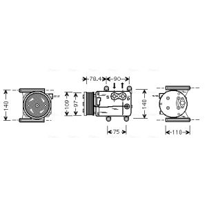 Compressor, ar condicionado AVA COOLING JRAK025