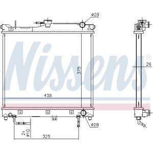 Radiador, refrigeración de motor NISSENS 641753