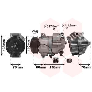 Compressor, ar condicionado VAN WEZEL 3700K607