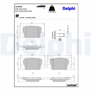 Conjunto de pastilhas de travão DELPHI LP4040