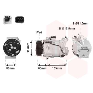 Compresor, aire acondicionado VAN WEZEL 4300K392