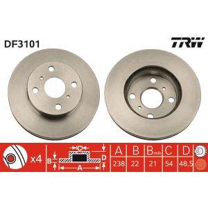 Bromsskiva TRW DF3101