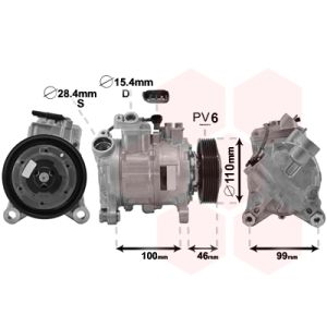 Compressor, ar condicionado VAN WEZEL 0600K489