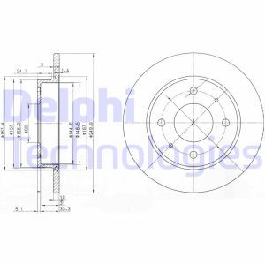 Jarrulevy DELPHI BG3971 etupuolella/full/2 kpl