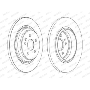 Remschijf FERODO DDF1099C achter, compleet, 2 stuk