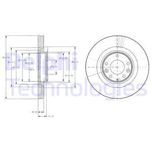 Bremsscheibe DELPHI BG9104 vorne, belüftet, 1 Stück