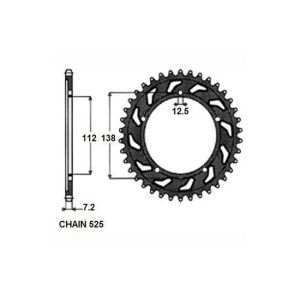 Tandwiel achter SUNSTAR 1-4483-43