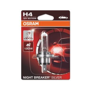 Lámpara incandescente halógena OSRAM H4 Night Breaker Silver 12V, 60/55W