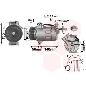 Compressor, ar condicionado VAN WEZEL 3700K428