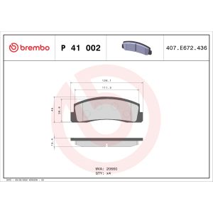 Levyjarrun jarrupalasarja BREMBO P 41 002
