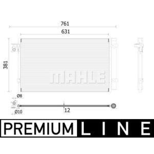 Condensador, aire acondicionado MAHLE AC 896 000P