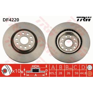 Remschijf TRW DF4220