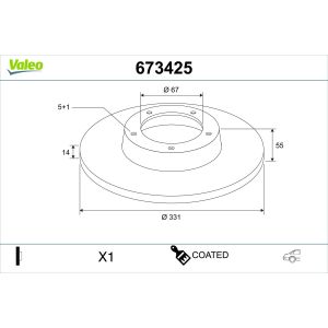 Bremsscheibe VALEO 673425