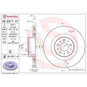 Disco de travão BREMBO 09.E517.41, 1 Peça
