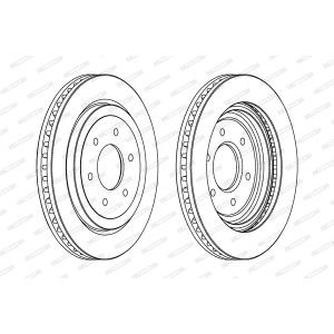 Remschijf FERODO DDF1611C-1 voorkant, geventileerd, 1 Stuk