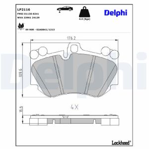 Bromsbeläggssats DELPHI LP2116, fram