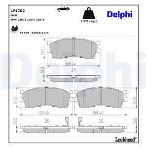 Bromsbeläggssats DELPHI LP1702, fram