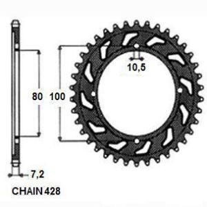 Tandwiel achter SUNSTAR SUNR1-2314-45