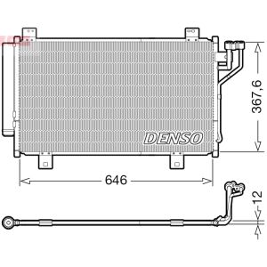 Condensador, sistema de ar condicionado DENSO DCN44012