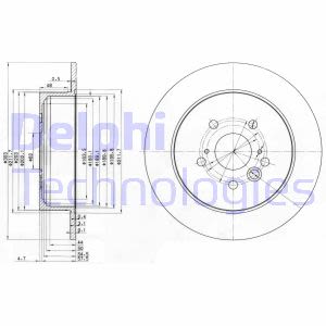 Discos de freno DELPHI BG3691 trasero, macizo, 2 Pieza