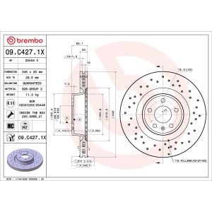 Disque de frein BREMBO 09.C427.1X