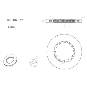 Disque de frein DBA DBA52830BLKS