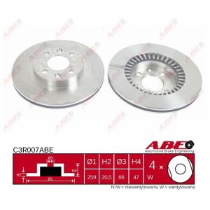 Disque de frein ABE C3R007ABE avant/ventilé/1 pièce