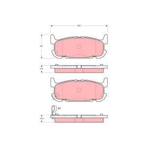 Juego de pastillas de freno TRW GDB3318, atrás