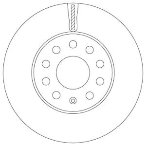 Remschijf TRW DF6903S voorkant, geventileerd, 1 stuk