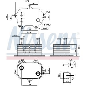 Enfriador de aceite, aceite de motor NISSENS 91205