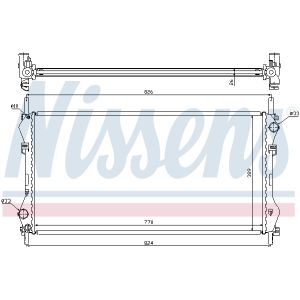 Radiador, refrigeración de motor NISSENS 62043A