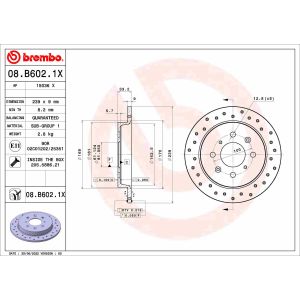 Disque de frein BREMBO 08.B602.1X