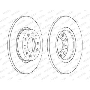 Disque de frein FERODO DDF1450C arrière, plein, 2 Stück