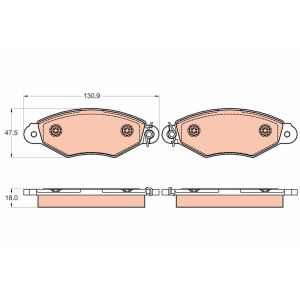 Set di pastiglie freno TRW GDB2024, fronte