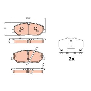 Remblokset, schijfrem TRW GDB2227