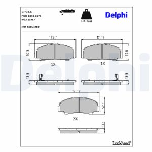 Bromsbeläggssats DELPHI LP944, fram