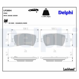 Jarrupala, levyjarru DELPHI LP3894