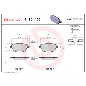 Jarrupalasarja BREMBO P 23 108, edessä