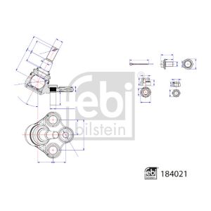 Articulation de support/de guidage FEBI 184021