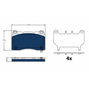 Conjunto de pastilhas de travão TRW GDB2198BTE, frente, traseira