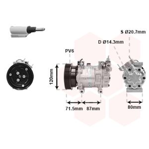 Compressor, ar condicionado VAN WEZEL 4300K281