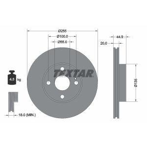 Disque de frein TEXTAR 92096800