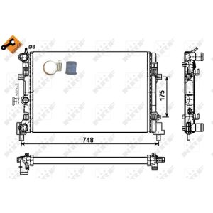 Radiador, refrigeración de motor NRF 53024