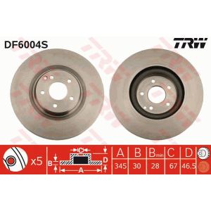 Bremsscheibe TRW DF6004S vorne, belüftet, 1 Stück