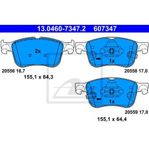 Bremsbelagsatz ATE 13.0460-7347.2, Vorne