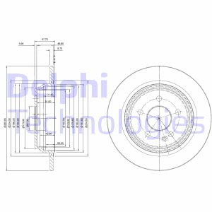 Remschijf DELPHI BG4063C terug, compleet, 2 stuk