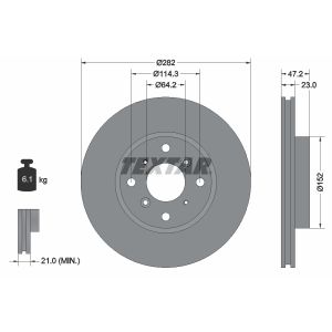 Disque de frein TEXTAR 92078300 avant, ventilé, 1 pièce